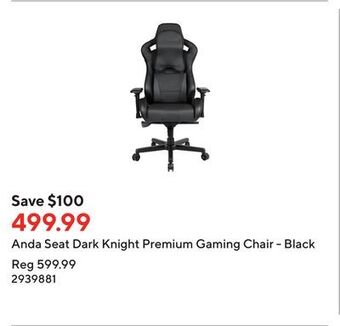 Staples Anda seat dark knight premium gaming chair - black offer