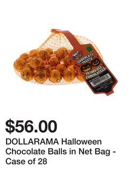 Dollarama Dollarama halloween chocolate balls in net bag - case of 28 offer