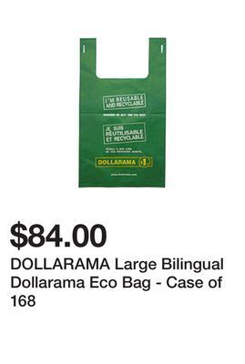 Dollarama Dollarama large bilingual dollarama eco bag - case of 168 offer