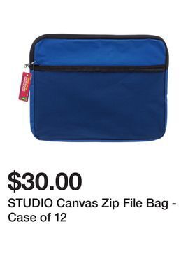 Dollarama Studio canvas zip file bag - case of 12 offer