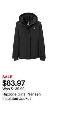 Sport Chek Ripzone girls' nansen insulated jacket offer