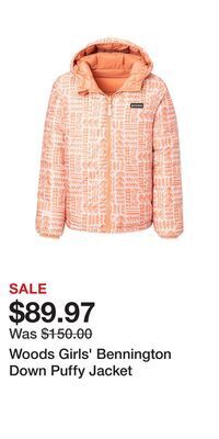 Sport Chek Woods girls' bennington down puffy jacket offer