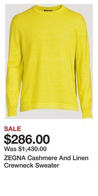 Holt Renfrew Zegna cashmere and linen crewneck sweater offer