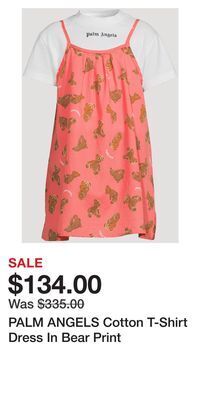 Holt Renfrew Palm angels cotton t-shirt dress in bear print offer