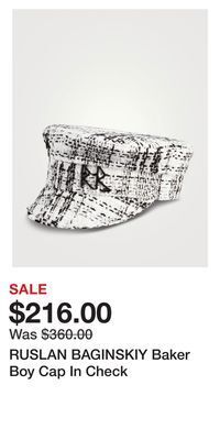 Holt Renfrew Ruslan baginskiy baker boy cap in check offer