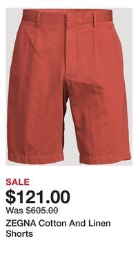 Holt Renfrew Zegna cotton and linen shorts offer