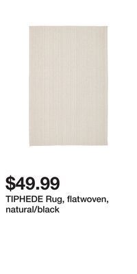 IKEA Tiphede rug, flatwoven, natural/black offer