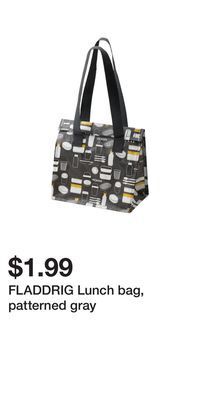 IKEA Fladdrig lunch bag, patterned gray offer