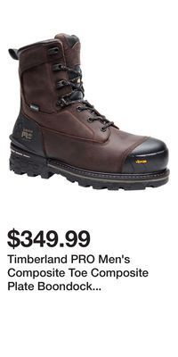 Mark's Timberland pro men's composite toe composite plate boondock waterproof 8 inch work boots - brown offer