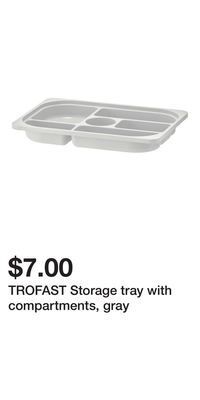 IKEA Trofast storage tray with compartments, gray offer