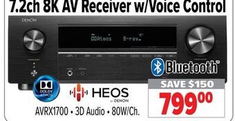 2001 Audio Video Denon 7.2ch 8k av receiver w/voice control offer