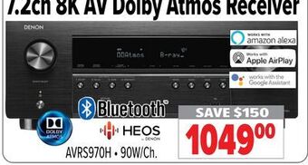 2001 Audio Video Denon 7.2ch 8k av dolby atmos receiver offer