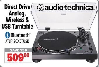 2001 Audio Video Audio-technica direct drive analog, wireless & usb turntable offer