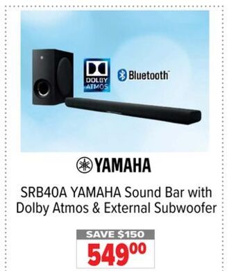 2001 Audio Video Yamaha sound bar with dolby atmos & external subwoofer offer