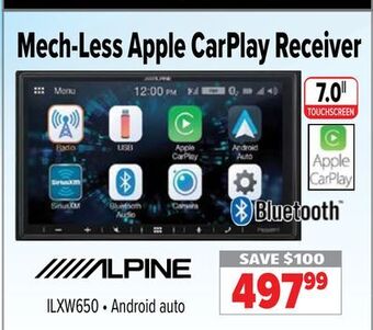 2001 Audio Video Alpine mech-less apple carplay receiver offer