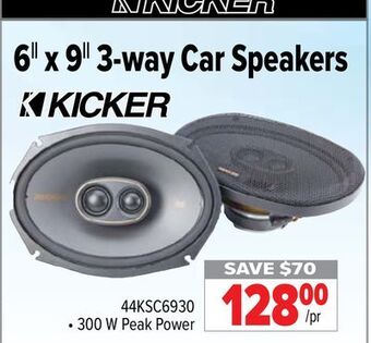 2001 Audio Video Kicker 6 x 9 3-way car speakers offer