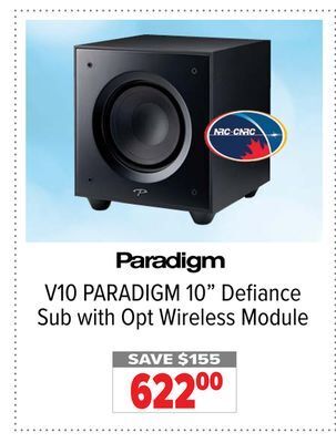 2001 Audio Video Paradigm 10 defiance sub with opt wireless module offer