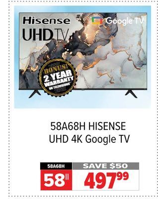 2001 Audio Video Hisense uhd 4k google tv offer