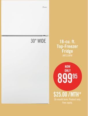 The Brick Amana 18 cu. ft. top-freezer refrigerator art318ffdw offer