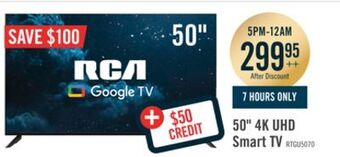 The Brick Rca 50 4k hdr smart google tv offer