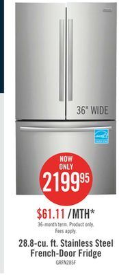 The Brick Frigidaire gallery 28.8 cu. ft. french-door refrigerator - grfn2853af offer