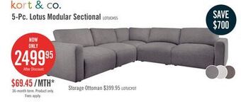 The Brick Lotus chenille 5-piece modular sectional - charcoal offer