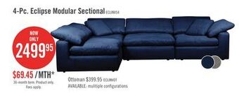 The Brick Eclipse 4-piece linen-look fabric modular sectional - navy offer