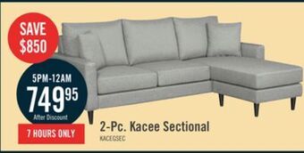 The Brick Kacee right-facing sectional grey offer