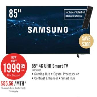 The Brick Samsung 85 cu8000 crystal uhd 4k smart tv offer