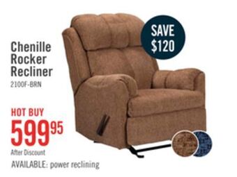 The Brick Brown chenille rocker recliner offer