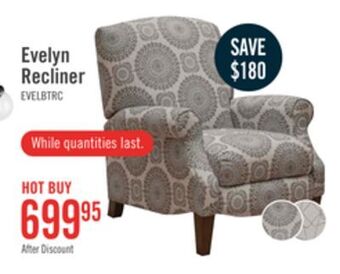 The Brick Evelyn fabric recliner - brianne twilight offer