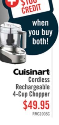 The Brick Cuisinart evolutionx cordless rechargeable 4-cup chopper - rmc-100c offer