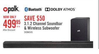 The Brick Polk signa s4 3.1.2-channel soundbar with wireless subwoofer - 300443-01-00-101 offer