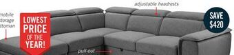 The Brick Myst 3-piece left-facing linen-look fabric sleeper sectional - ash offer