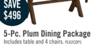 The Brick Plum 5-piece dining package offer