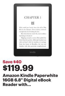 Best Buy Amazon kindle paperwhite 16gb 6.8 digital ebook reader with touchscreen (b09tmf6742) - black offer
