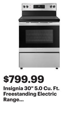 Best Buy Insignia 30 5.0 cu. ft. freestanding electric range (ns-rgrcess3-c) - stainless steel - only at best buy offer