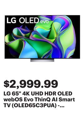 Best Buy Lg 65 4k uhd hdr oled webos evo thinq ai smart tv (oled65c3pua) - 2023 offer
