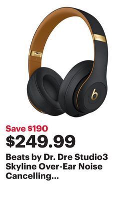 Best Buy Beats by dr. dre studio3 skyline over-ear noise cancelling bluetooth headphones - midnight black offer