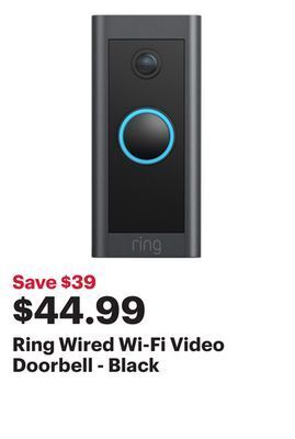 Best Buy Ring wired wi-fi video doorbell - black offer