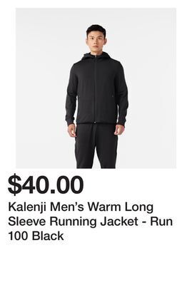 Decathlon Kalenji men's warm long sleeve running jacket - run 100 black offer