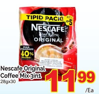 T&T Supermarket Nescafe original coffee mix 3in1, 28gx30 offer