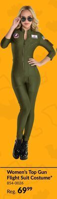 Party City Women's top gun 2 green flight suit halloween costume, assorted sizes offer