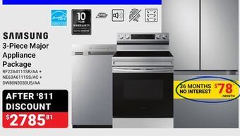 Visions Electronics Samsung 3-piece major appliance package offer