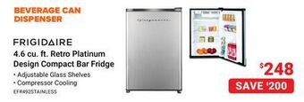 Visions Electronics Frigidaire 4.6 cu. ft. retro platinum design compact bar fridge offer