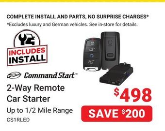 Visions Electronics Command start 2-way remote car starter offer