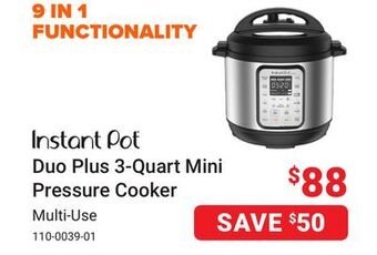 Visions Electronics Instant pot duo plus 3-quart mini pressure cooker offer