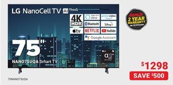 Visions Electronics Lg nano75uqa smart tv 75 offer