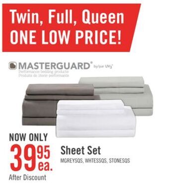 The Brick Masterguard ultra advanced 4-piece queen sheet set - grey offer