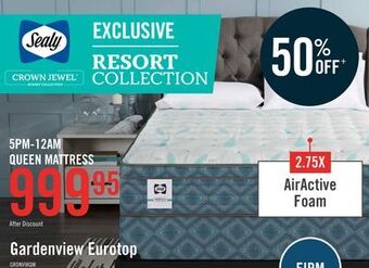 The Brick Sealy posturepedic luxury crown jewel resort gardenview eurotop queen mattress offer